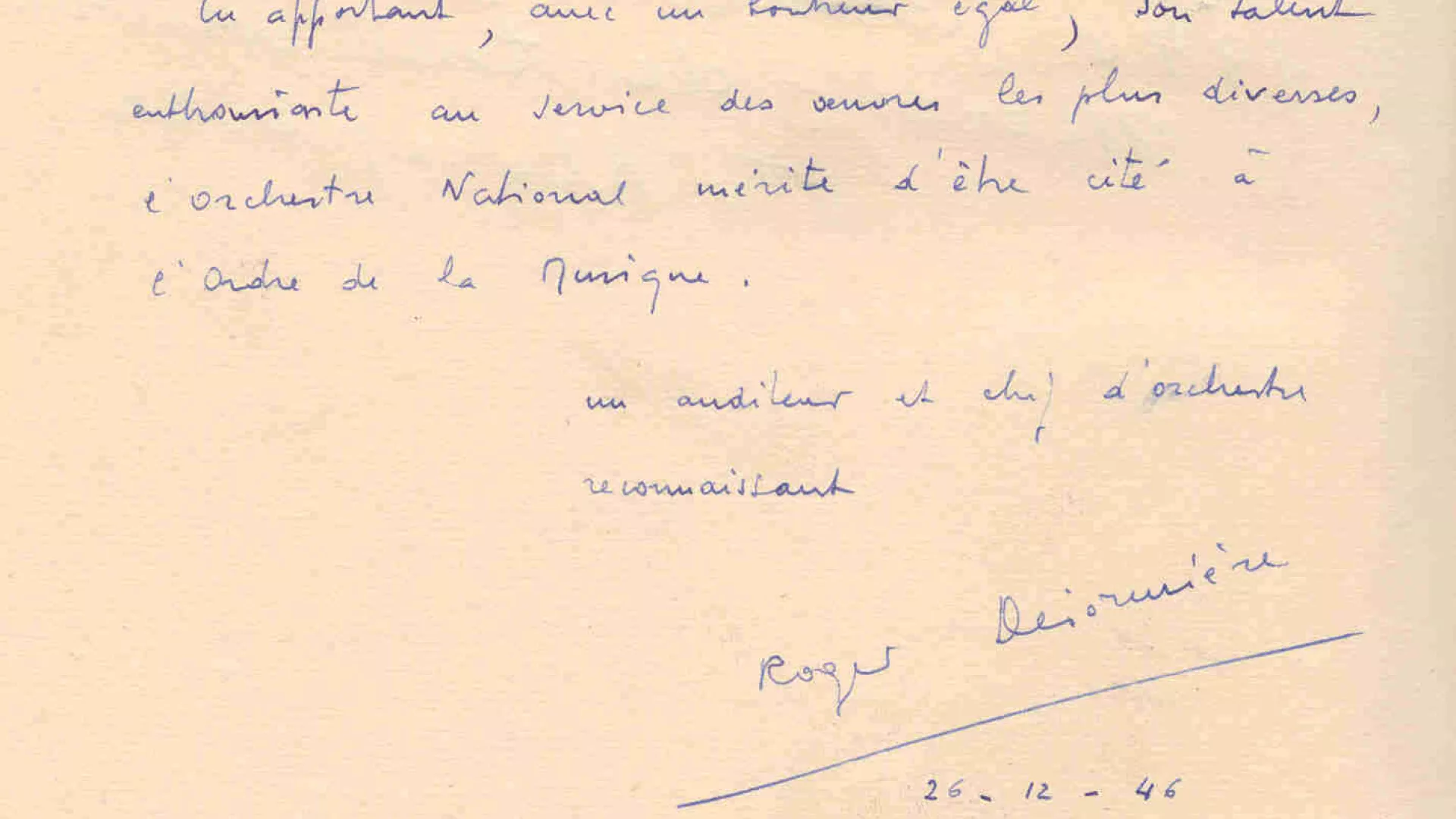 26 décembre 1946 Roger Désormière