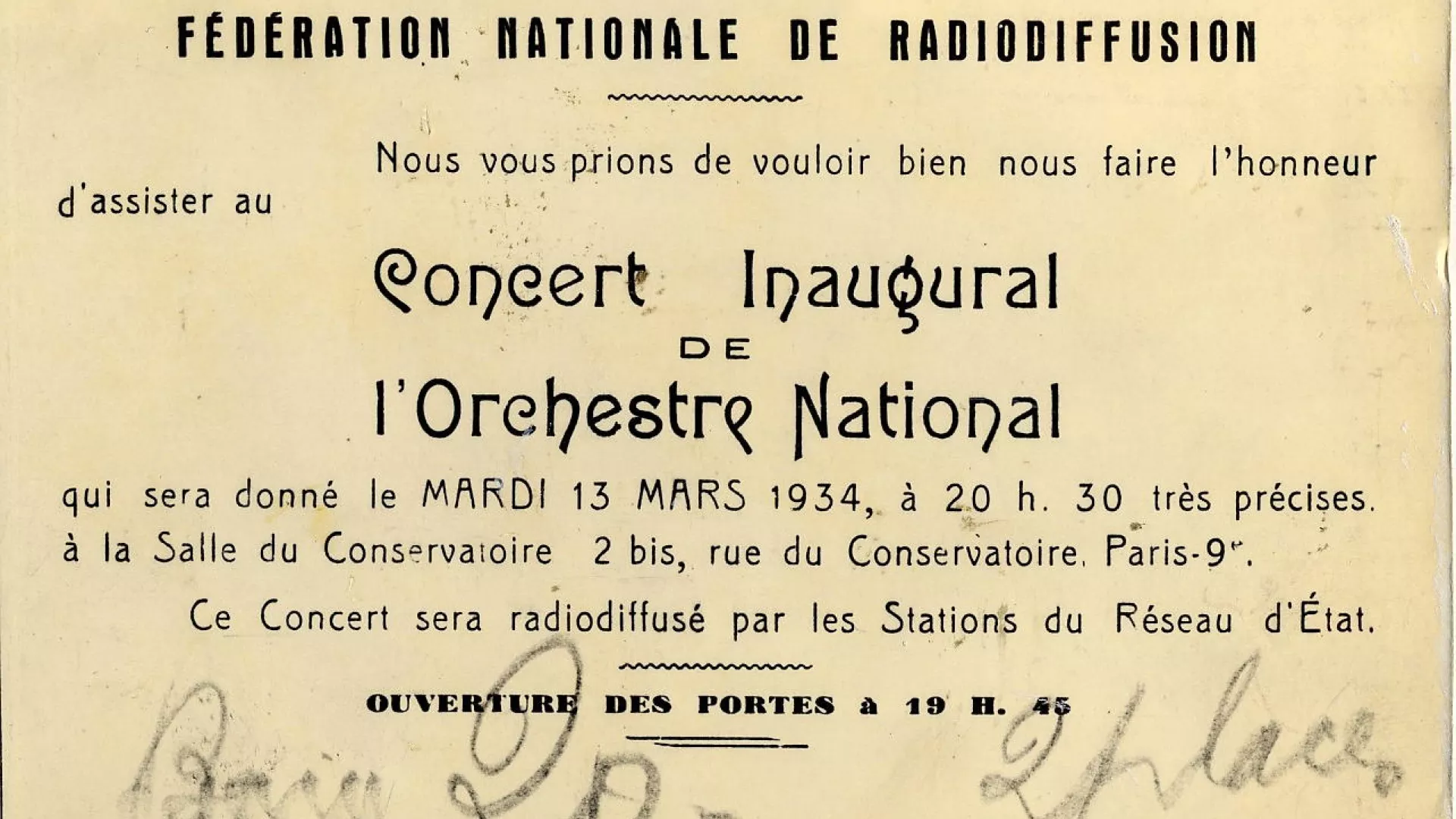 Concert inaugural 1934