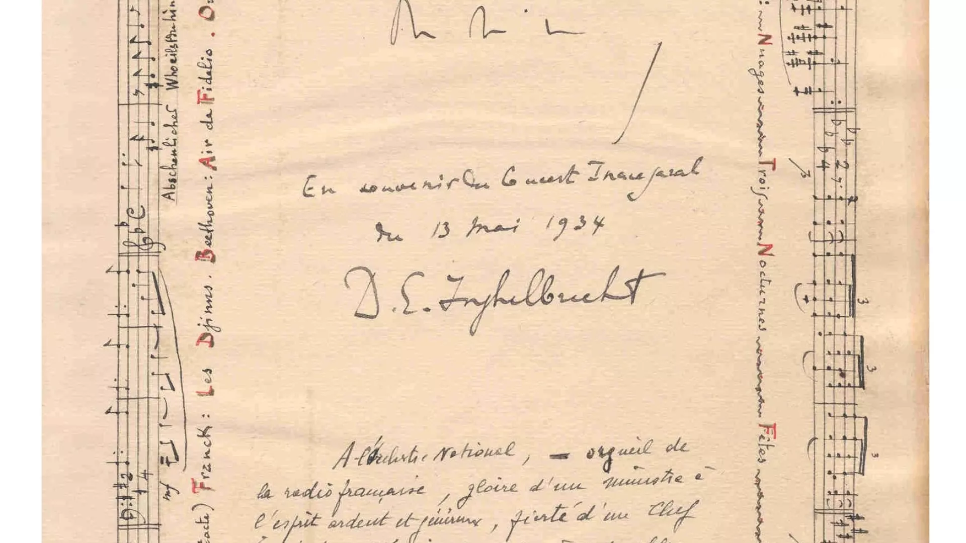 13 mars 1934 Concert inaugural