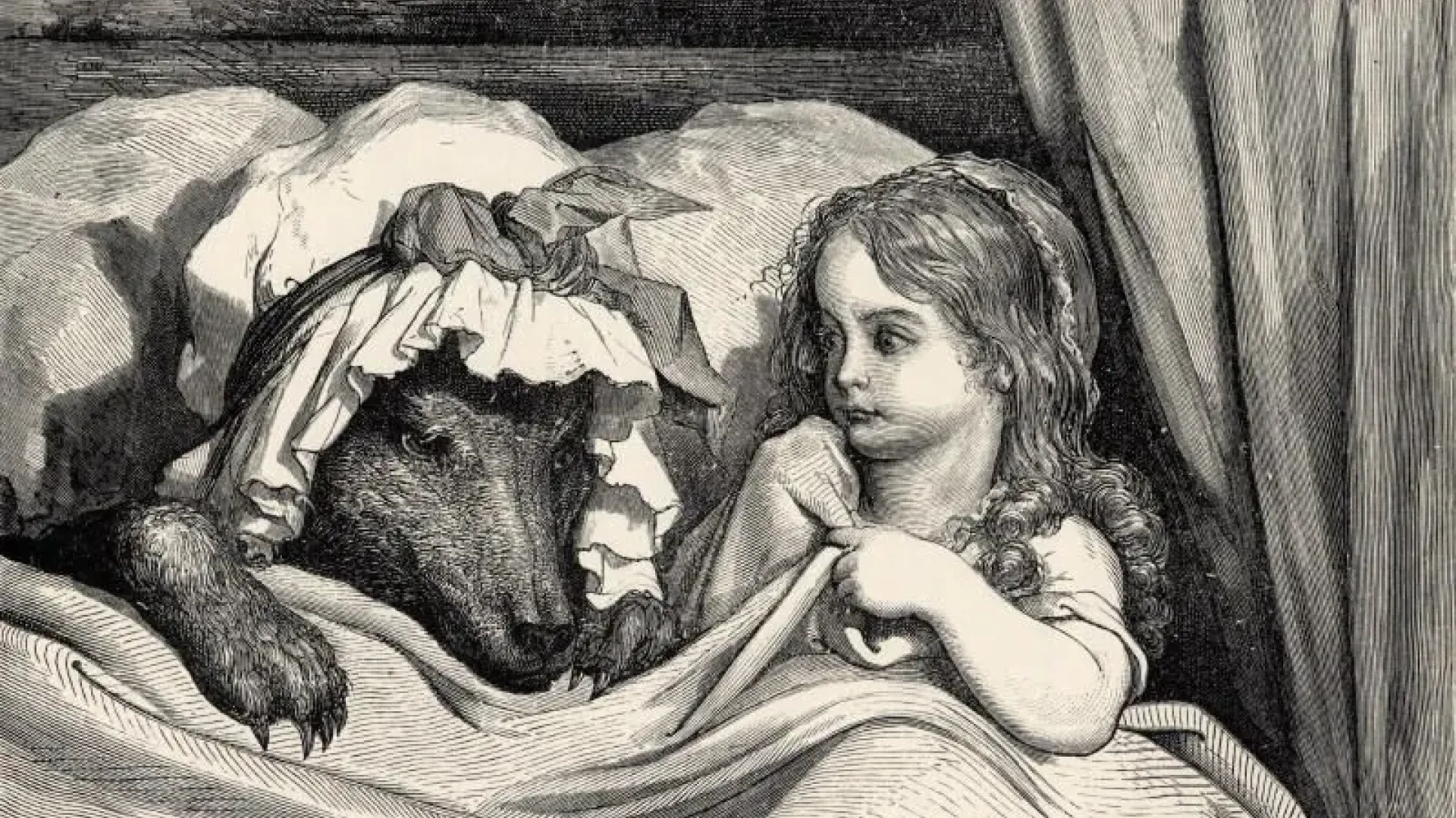 Gravure de Gustave Doré pour "Le petit chaperon rouge"