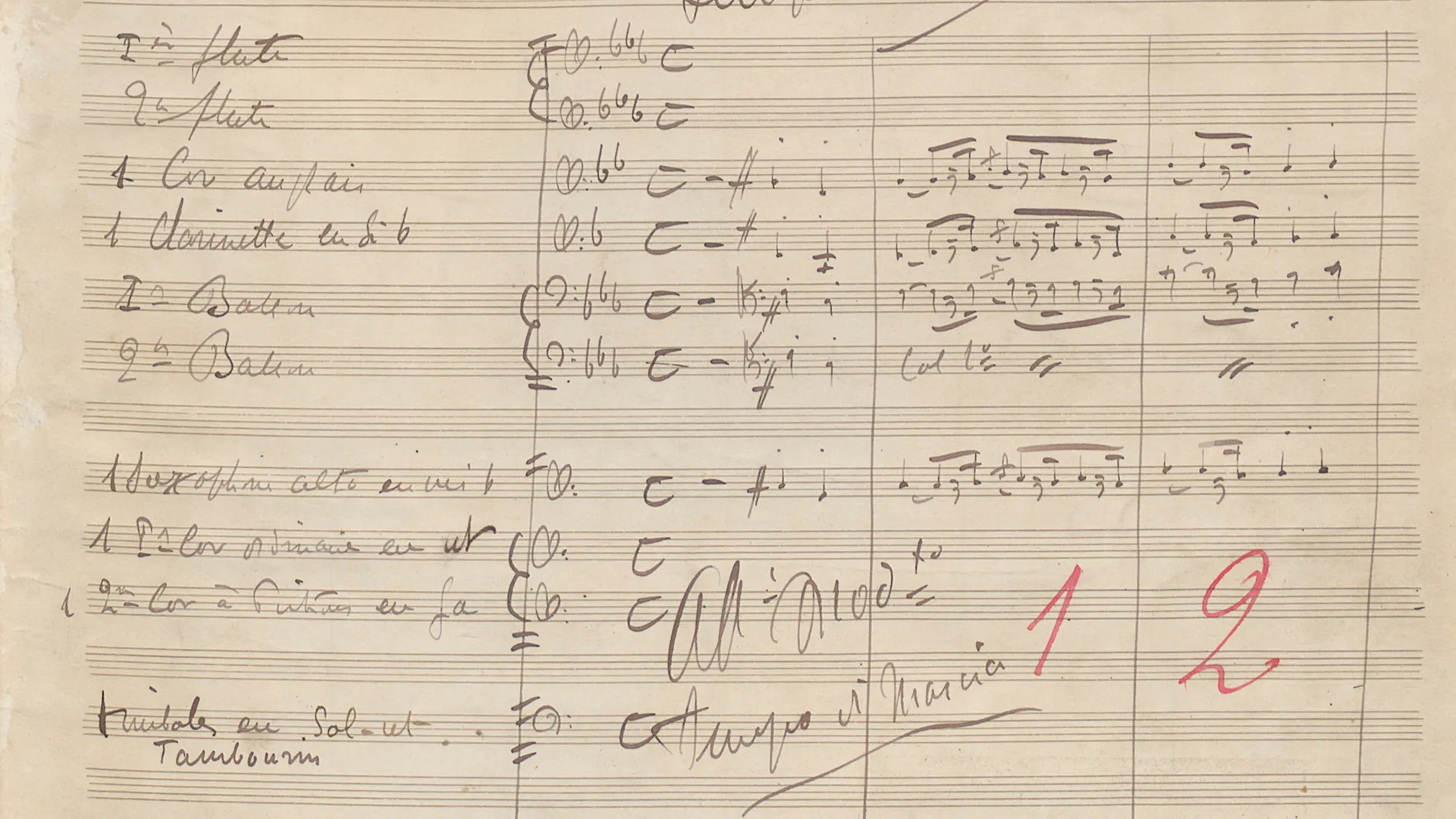 Georges Bizet, L'Arlésienne n°1 Prélude, manuscrit autographe, 1872 © Bibliothèque nationale de France