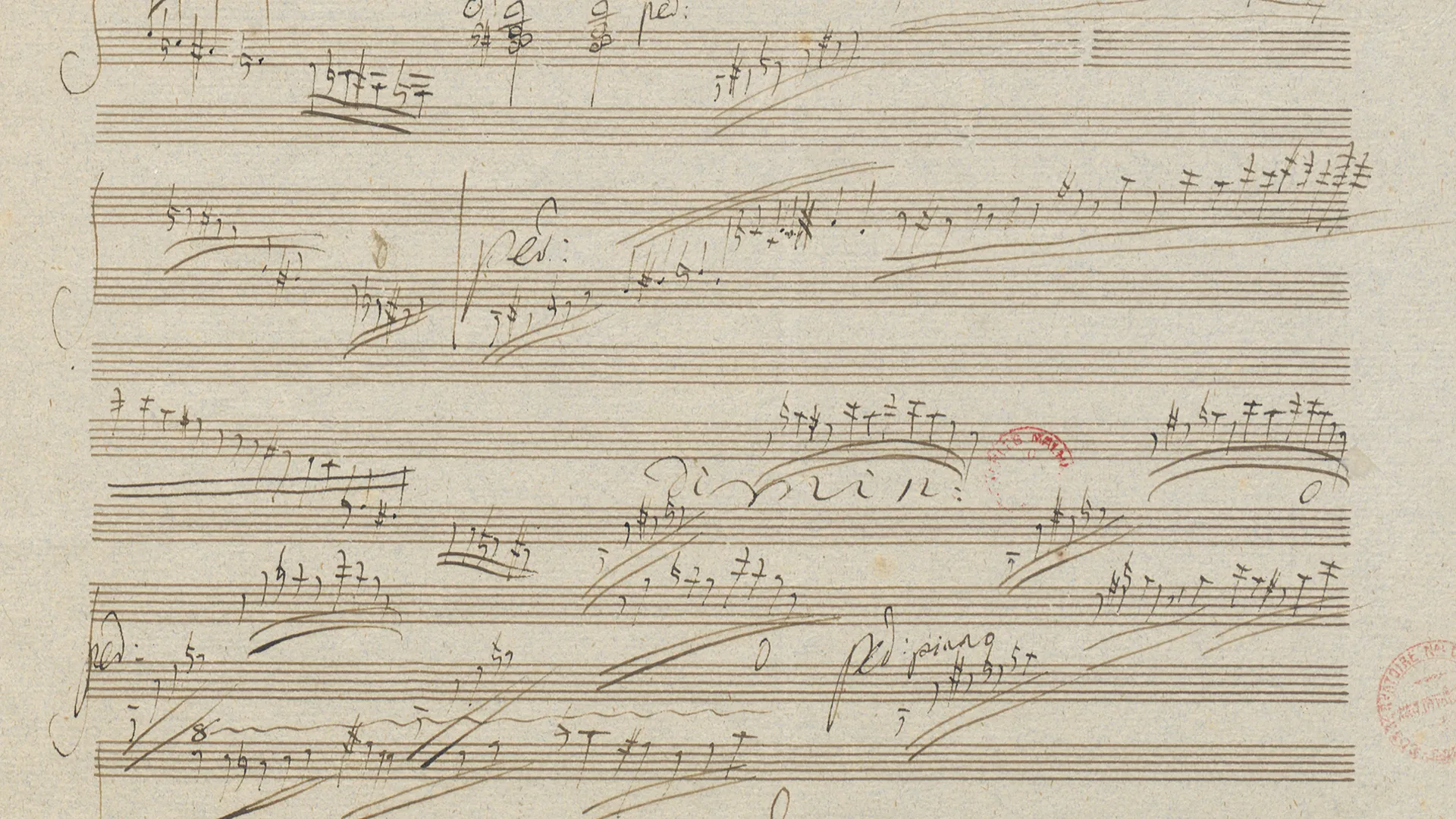 Ludwig van Beethoven, Cadence pour le premier mouvement du concerto pour piano et orchestre n°3, op. 37, manuscrit autographe, 1809 © Bibliothèque nationale de France