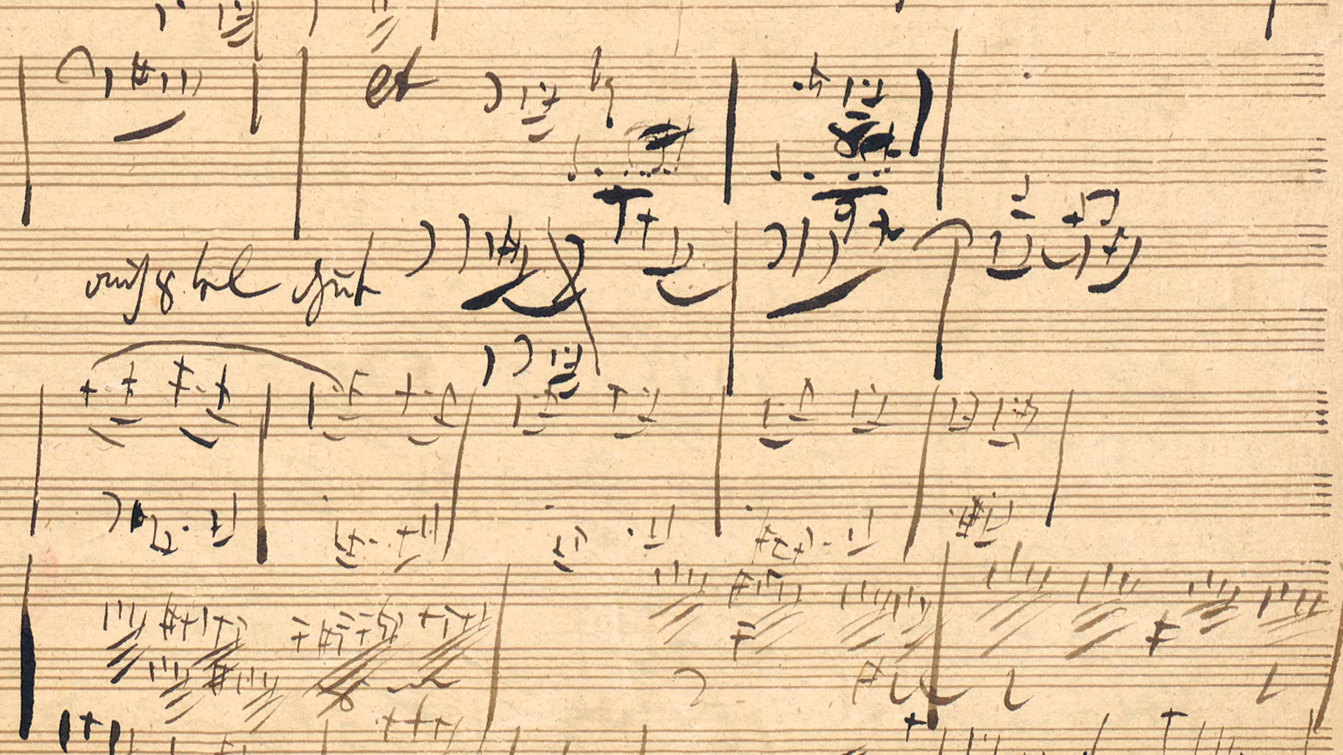 Fragment de la 9e Symphonie de Beethoven conservé à la BnF
