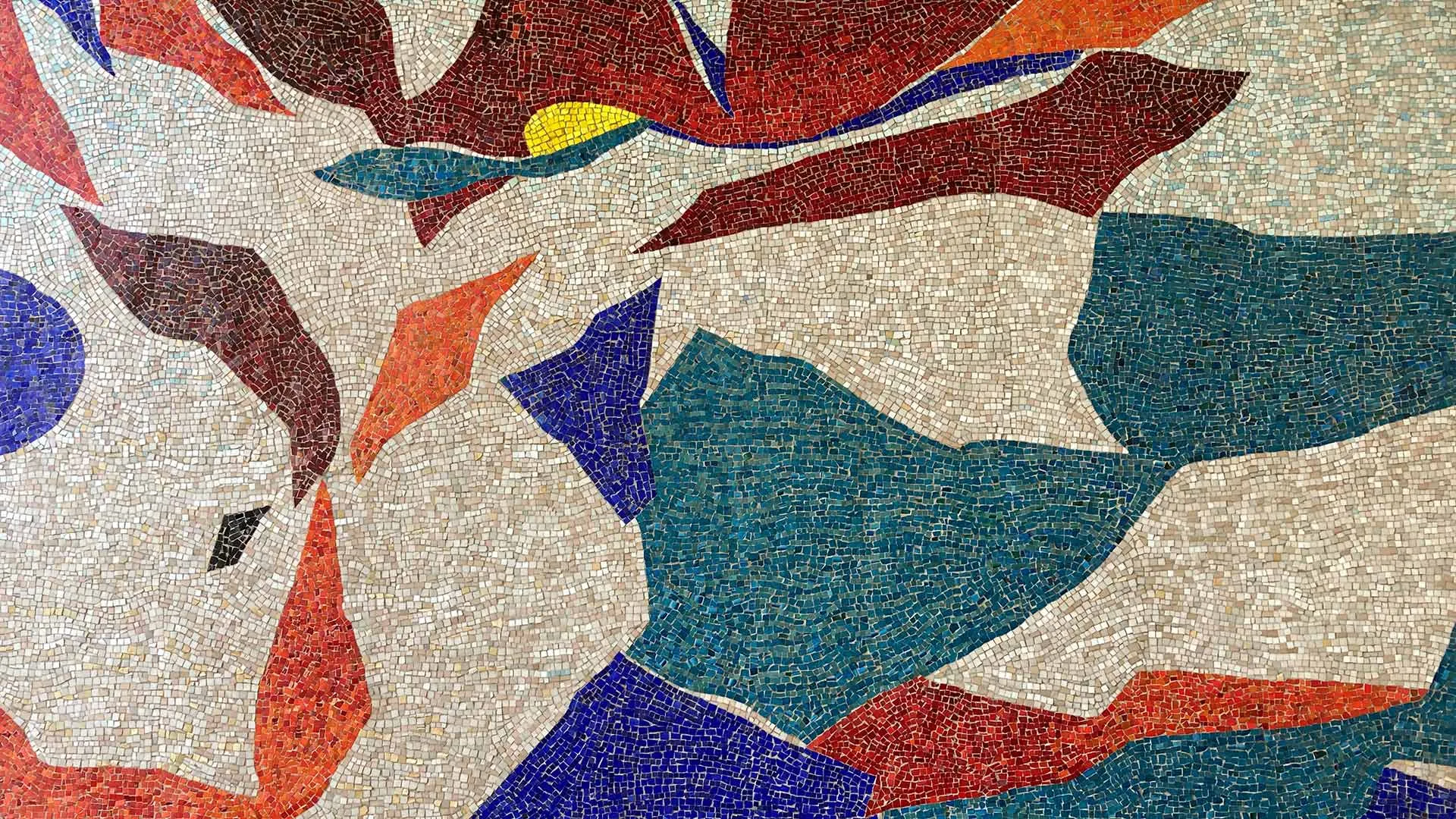 Mosaïque monumentale&nbsp;de Gustave&nbsp;Singier au Foyer E de la Maison&nbsp; de la Radio et de la Musique
