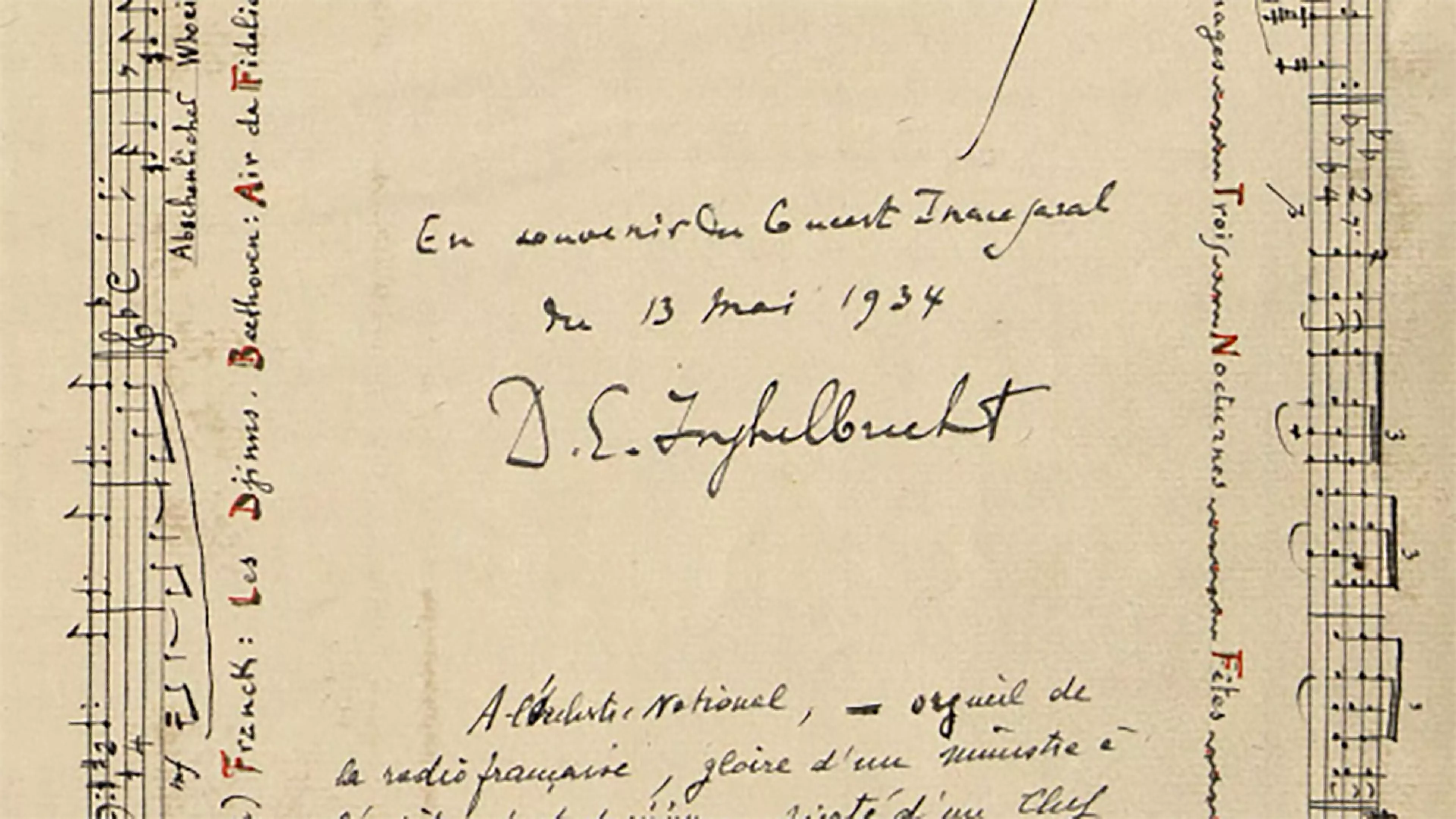 Signature d'Inghelbrecht - livre d'or