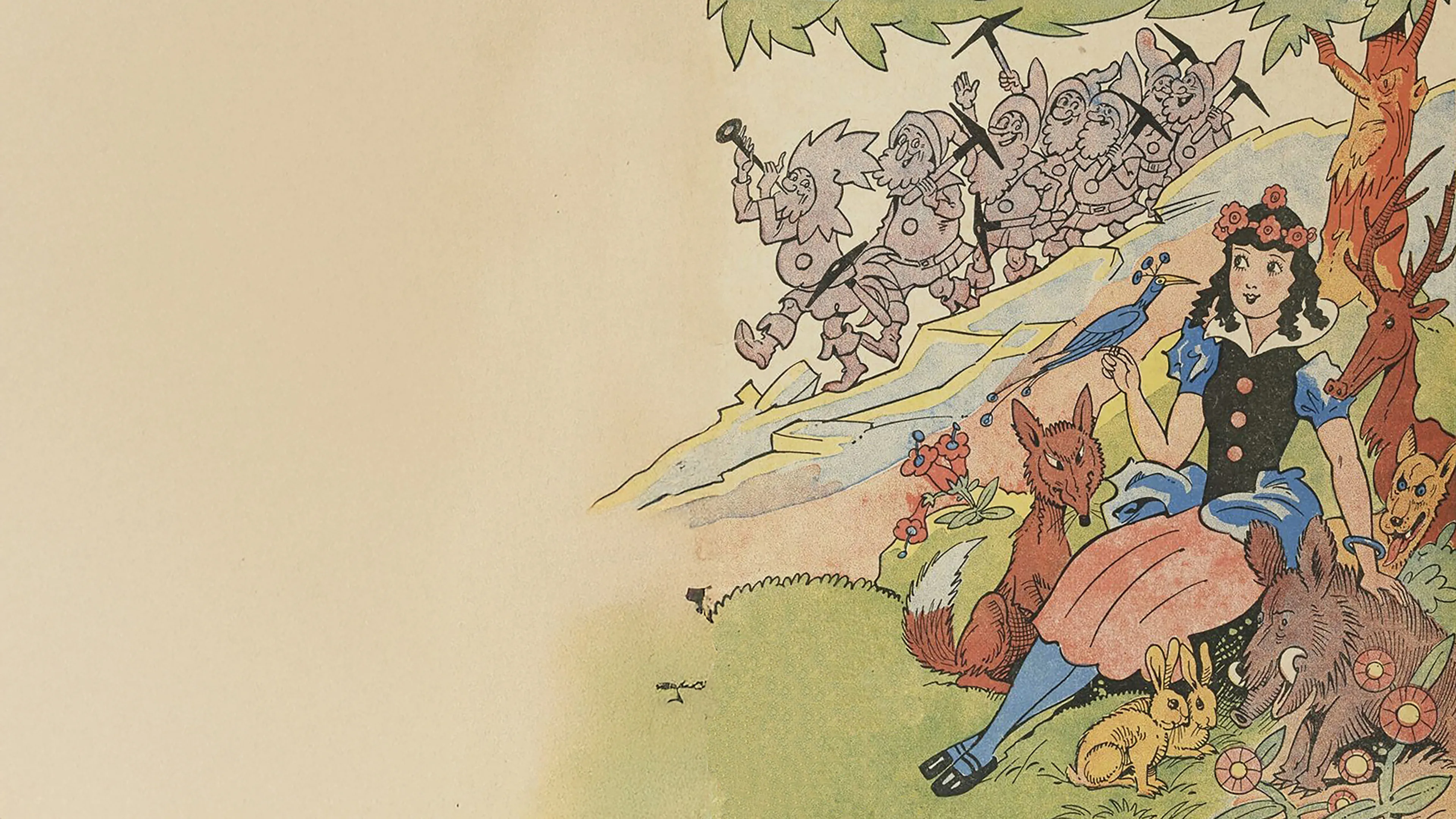 Blanche-Neige, d’après le conte des Frères Grimm. Adapté et imagé par Thomen, 1938 - Source gallica.bnf.fr / Bibliothèque nationale de France