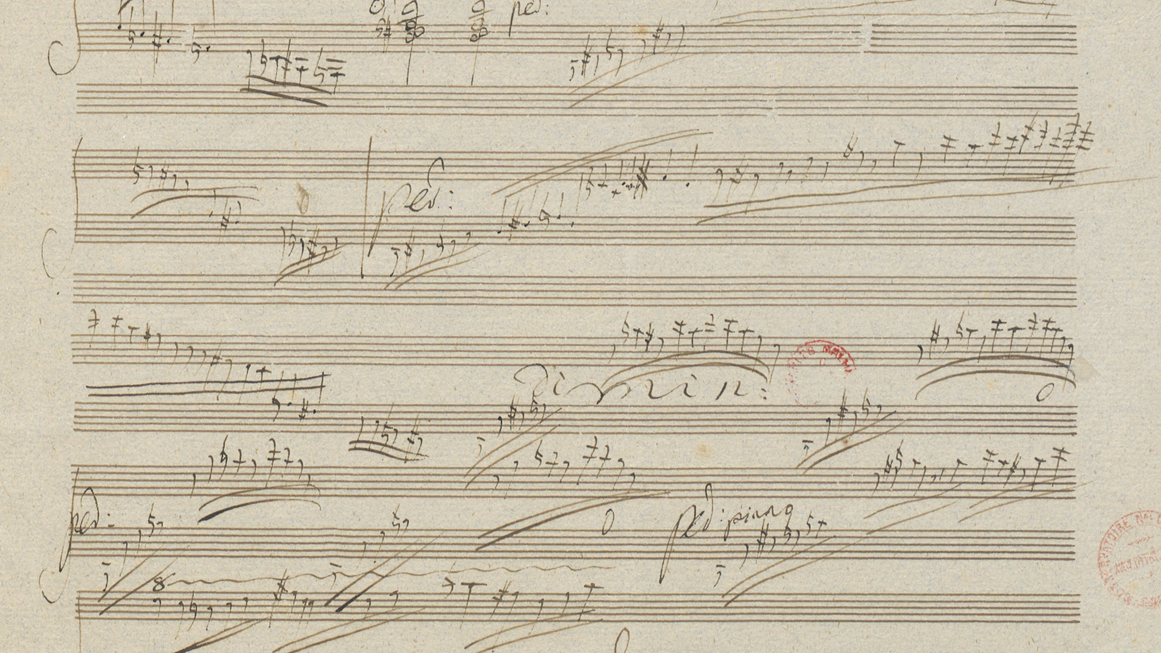 Ludwig van Beethoven, Cadence pour le premier mouvement du concerto pour piano et orchestre n°3, op. 37, manuscrit autographe, 1809 © Bibliothèque nationale de France